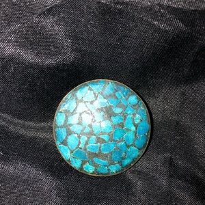 Vintage 1950’s Turquoise Inlay Brooch